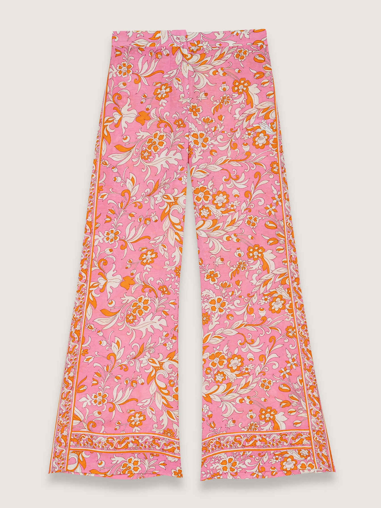 Imprime Fleurs Orange Rose