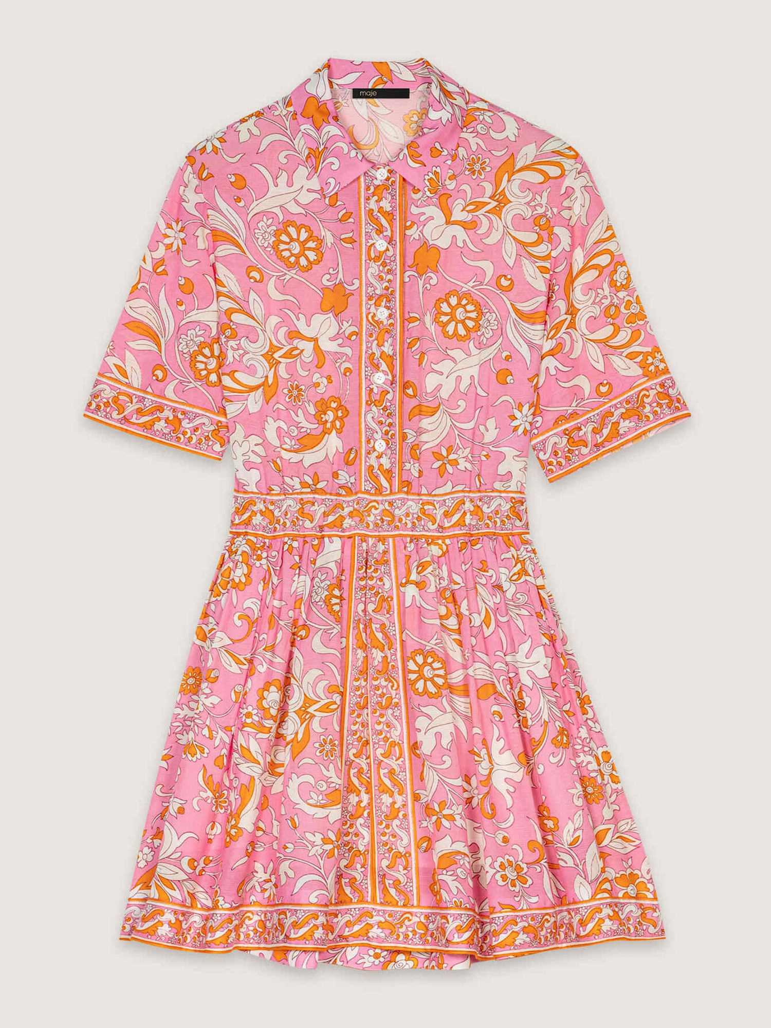 Imprime Fleurs Orange Rose