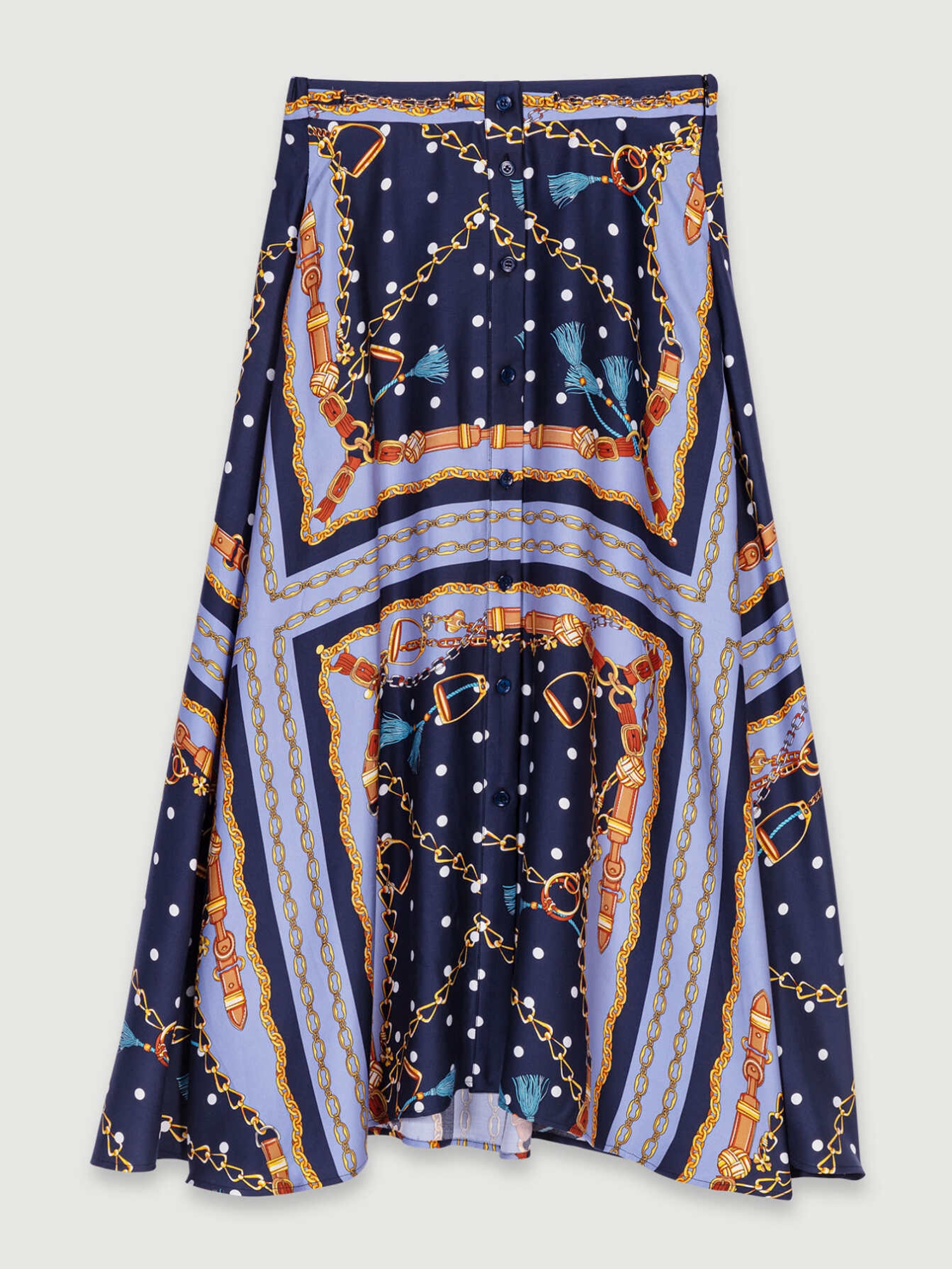Chain Scarf Print Blue