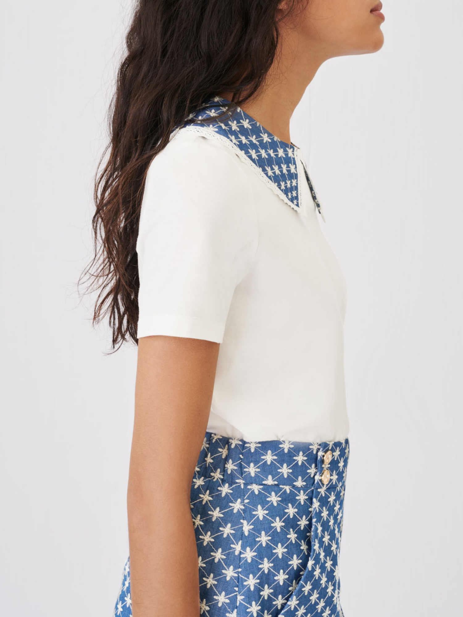 Tee-shirt en jersey manches brodées