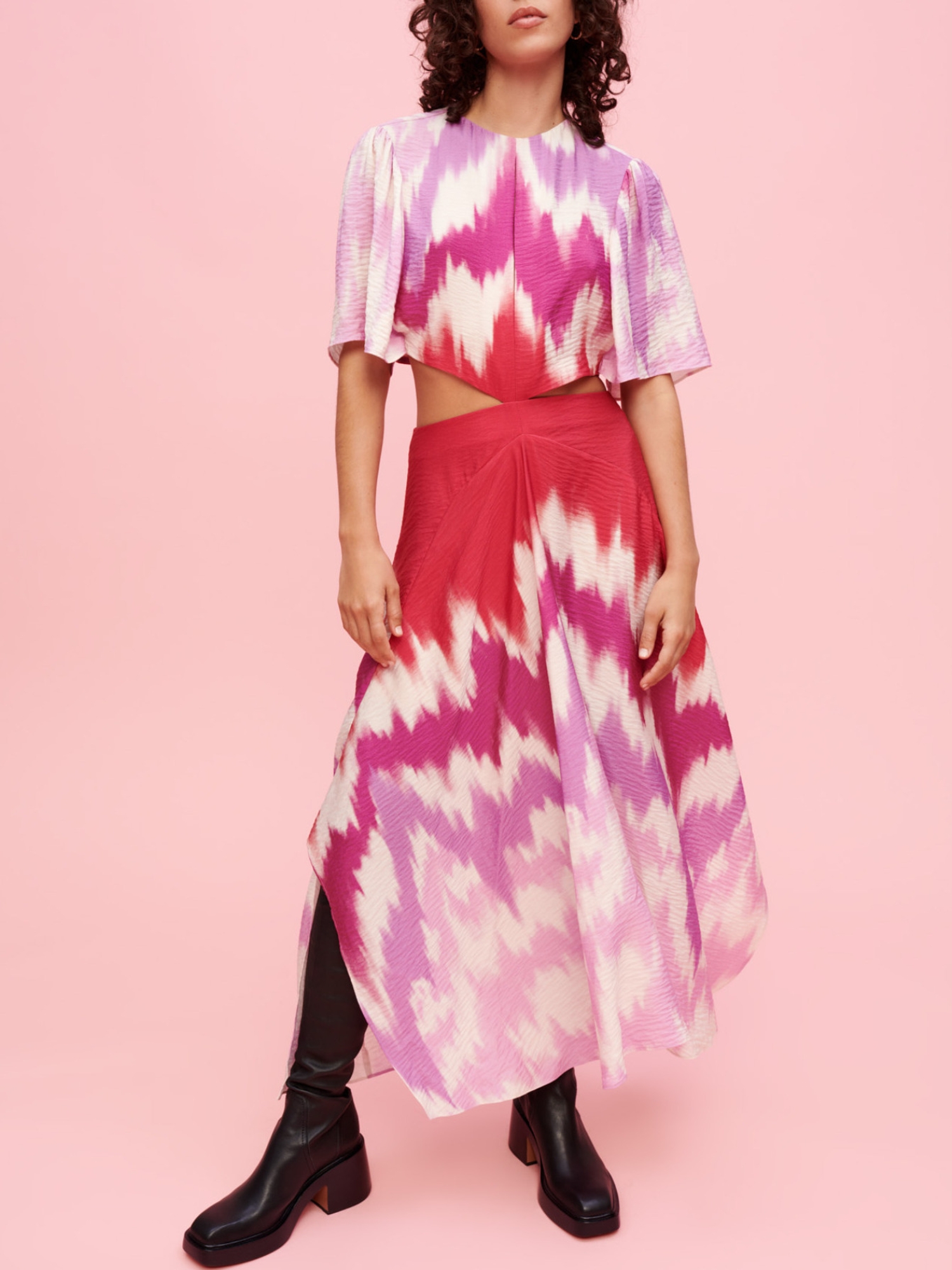 Tie and Dye asymmetrical scarf dress