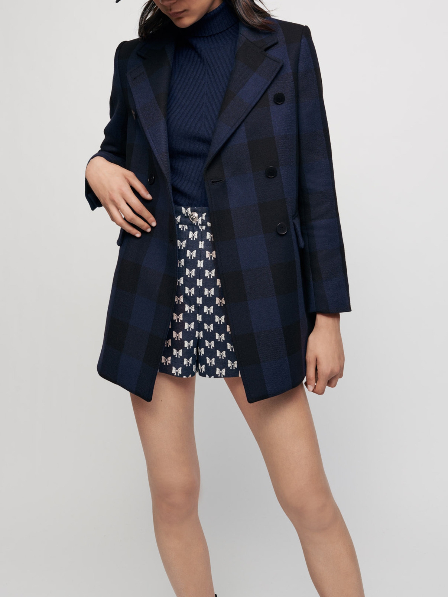 Manteau façon veste à carreaux