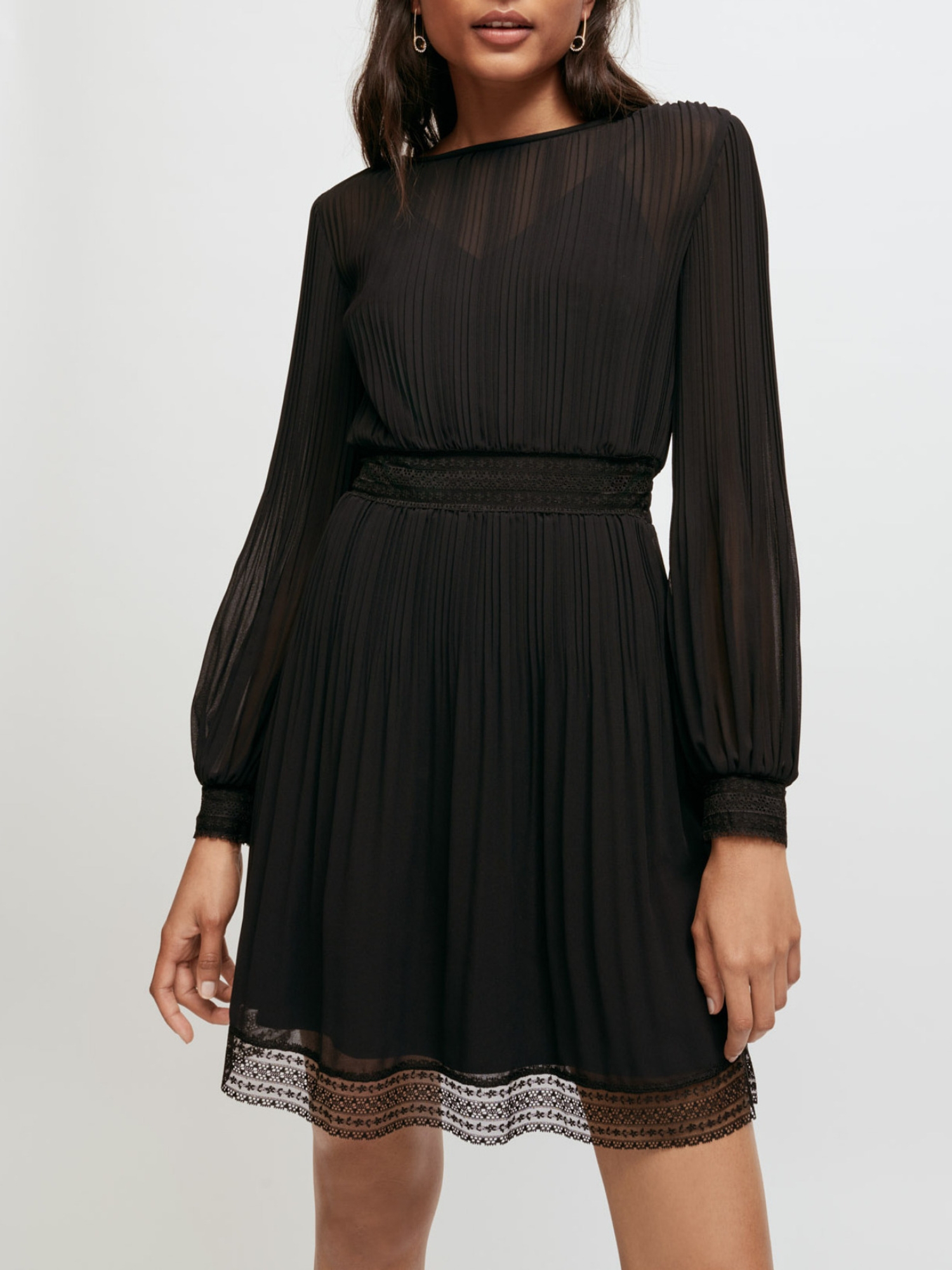 Muslin and lace smocked dress