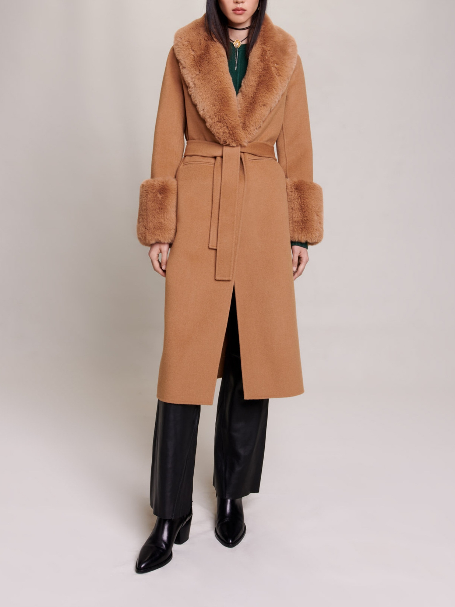 Abrigo largo de lana