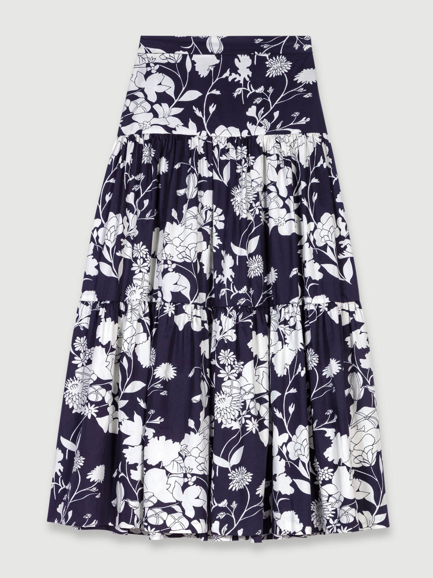 Print Ecru Black Floral