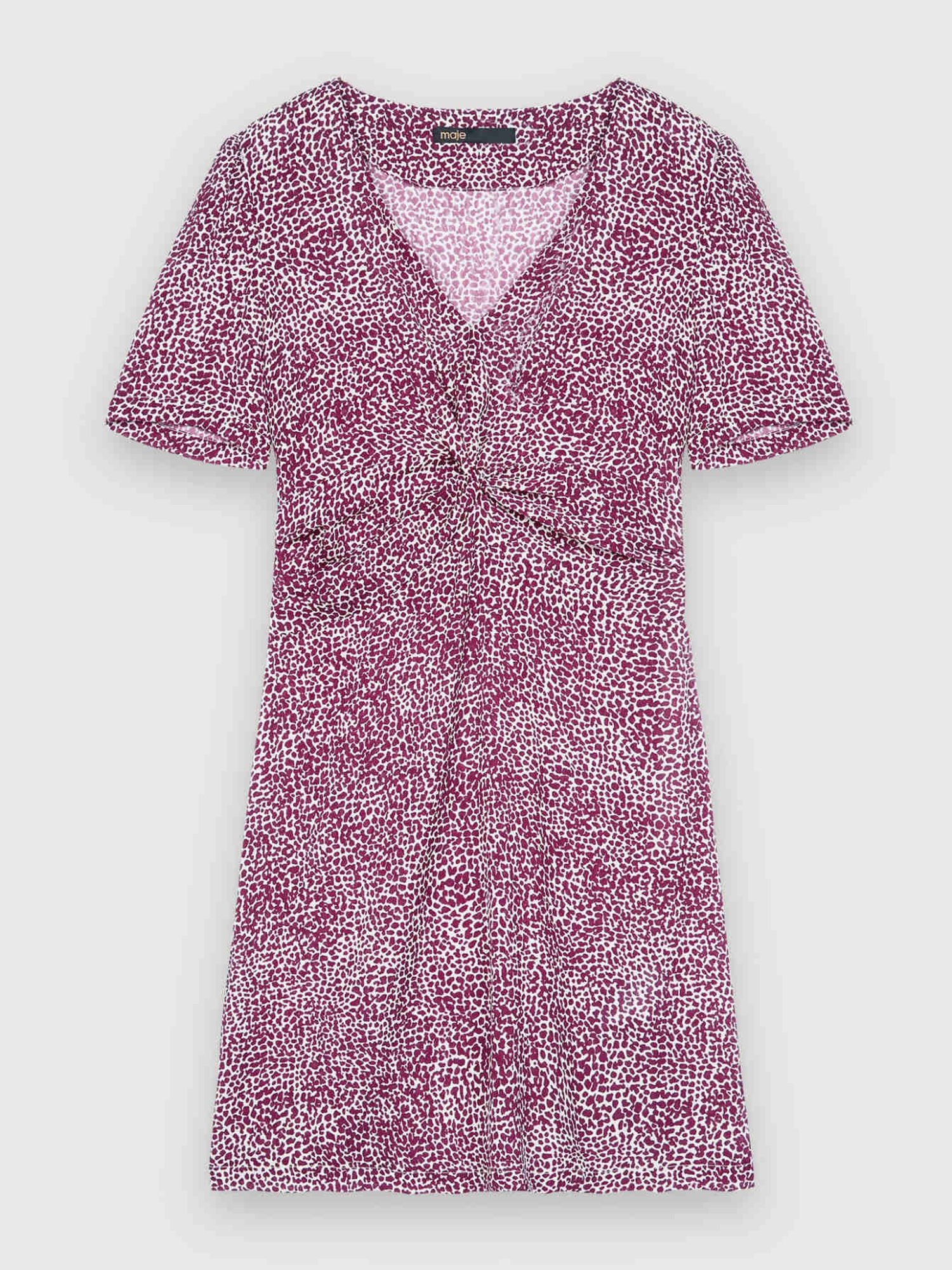 Robe imprimée léopard twistée devant