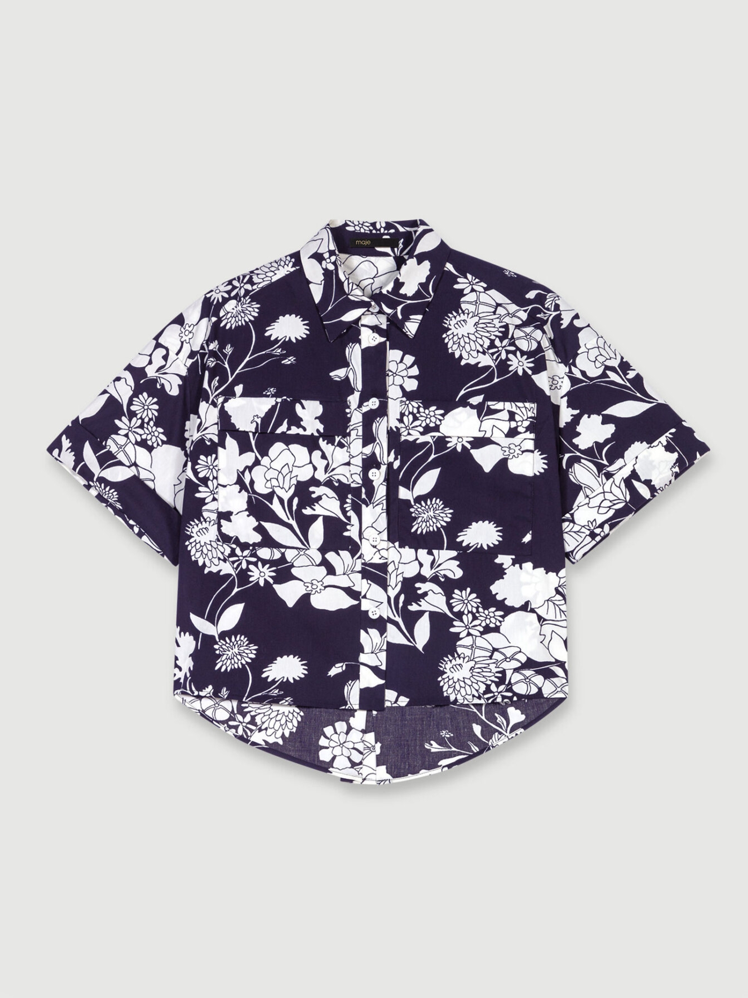 Print Ecru Black Floral