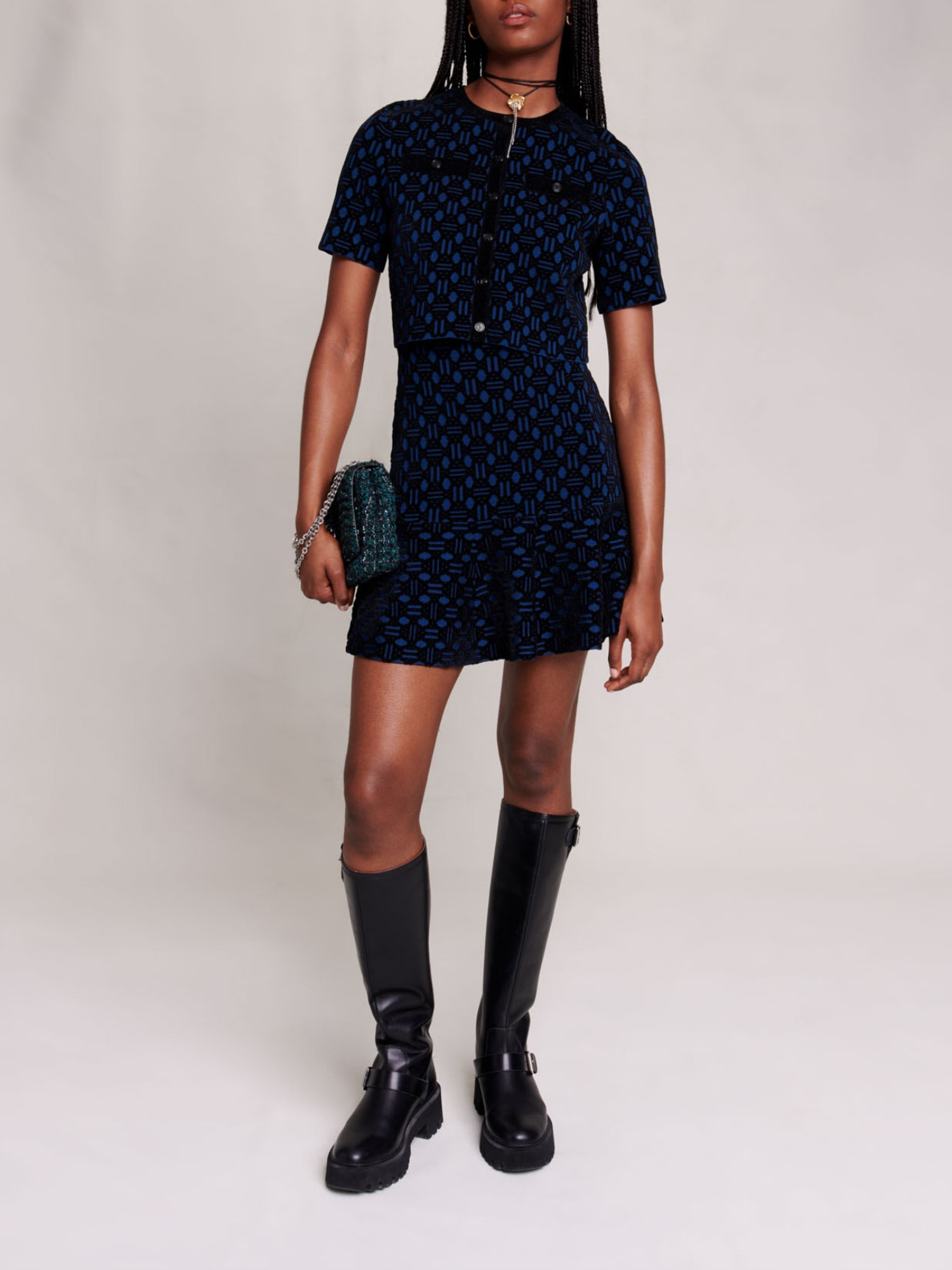 Robe en maille effet 2-en-1