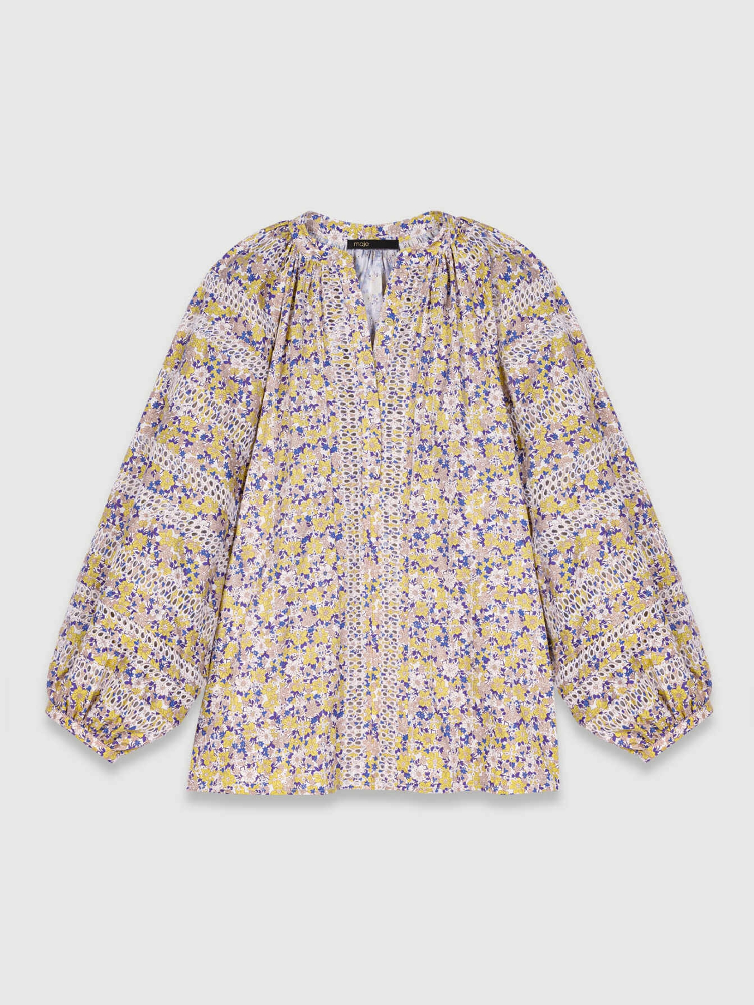 Imprime Fleurs Brodees Beige