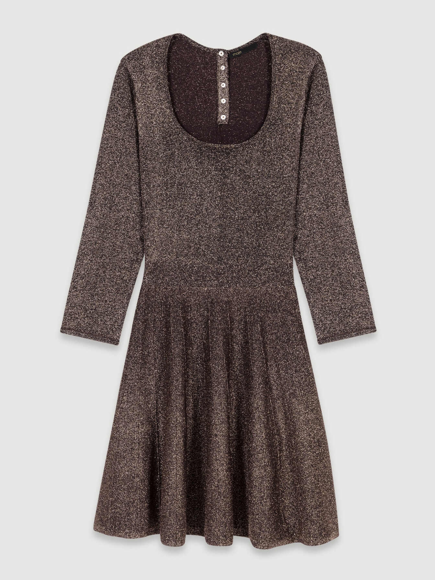 Shiny knit short dress
